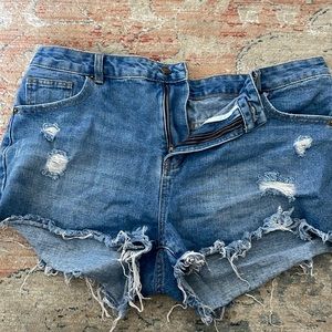 Distressed Denim shorts